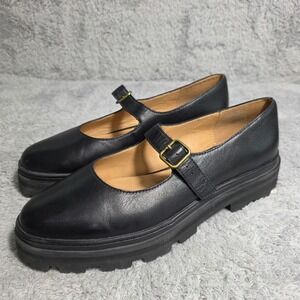 Madewell Chunky Mary Jane Loafers Shoes Black Leather Lug Platform Womens 10 NEW